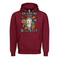 Burgundy adulthing is some bullshit with sanflowers and gamstone  tbw Zipper Hoodie - texasbilliewilder