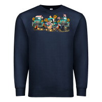 Navy western farm trucks farm animals Premium Sweatshirt - FaDigitalArtStudio