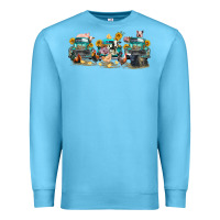 Ocean Blue western farm trucks farm animals Premium Sweatshirt - FaDigitalArtStudio