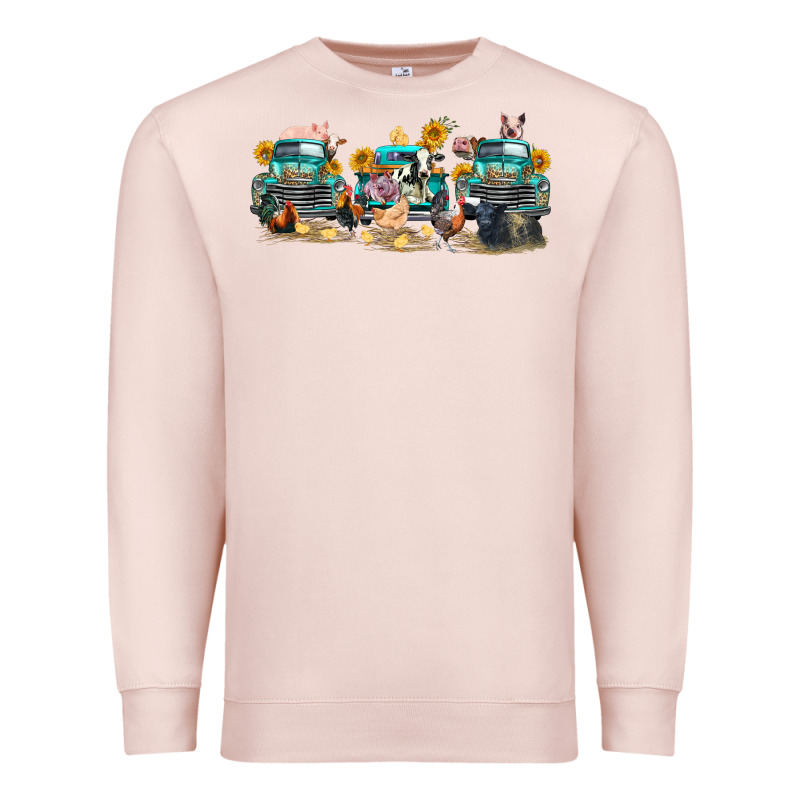 Western Farm Trucks Farm Animals Premium Sweatshirt by FaDigitalArtStudio | Teevron