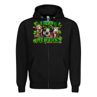Black St Patricks Day Lucky Heifers Zipper Hoodie - RanaPortraitStore