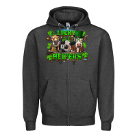Charcoal Heather St Patricks Day Lucky Heifers Zipper Hoodie - RanaPortraitStore