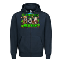 Navy St Patricks Day Lucky Heifers Zipper Hoodie - RanaPortraitStore