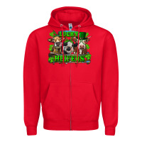 Red St Patricks Day Lucky Heifers Zipper Hoodie - RanaPortraitStore