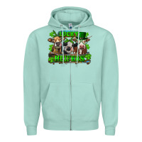 Seafoam St Patricks Day Lucky Heifers Zipper Hoodie - RanaPortraitStore