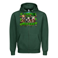 Sports Green St Patricks Day Lucky Heifers Zipper Hoodie - RanaPortraitStore