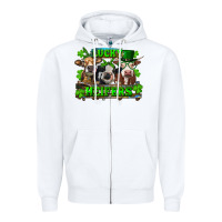 White St Patricks Day Lucky Heifers Zipper Hoodie - RanaPortraitStore
