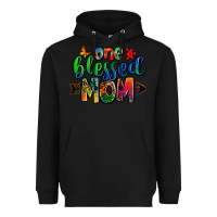 Black one blessed mom autism Heavyweight Hoodie - Zillion Design Studio