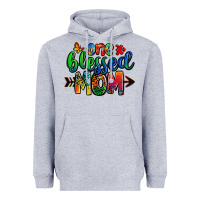 Heather Grey one blessed mom autism Heavyweight Hoodie - Zillion Design Studio