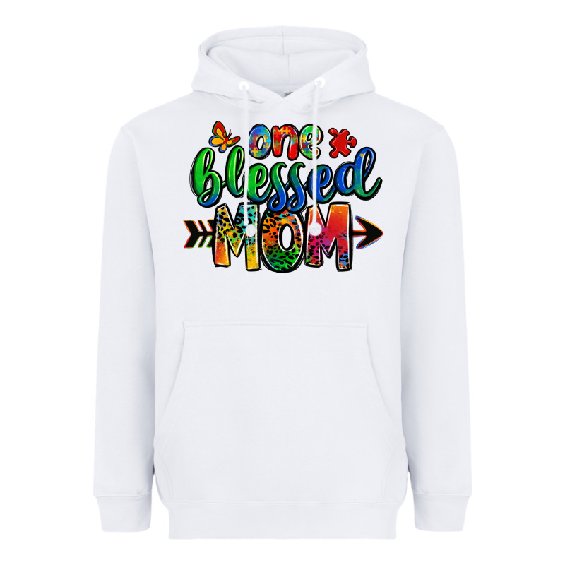 One Blessed Mom Autism Heavyweight Hoodie by Zillion Design Studio | Teevron