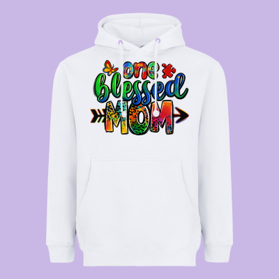 One Blessed Mom Autism Heavyweight Hoodie Designed By Zillion Design Studio