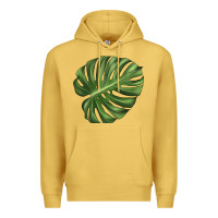 Antique Gold Monstera Leaf Premium Hoodie - LillyAllenDesigns