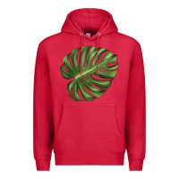 Cardinal Monstera Leaf Premium Hoodie - LillyAllenDesigns