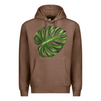 Chestnut Monstera Leaf Premium Hoodie - LillyAllenDesigns