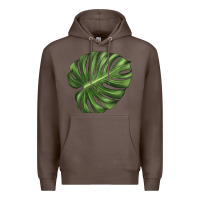 Coffee Monstera Leaf Premium Hoodie - LillyAllenDesigns