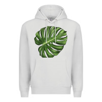 Dove Grey Monstera Leaf Premium Hoodie - LillyAllenDesigns