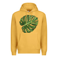 Mustard Monstera Leaf Premium Hoodie - LillyAllenDesigns