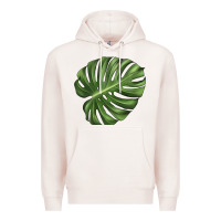 Pale Pink Monstera Leaf Premium Hoodie - LillyAllenDesigns