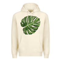 Sandshell Monstera Leaf Premium Hoodie - LillyAllenDesigns
