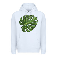 White Monstera Leaf Premium Hoodie - LillyAllenDesigns