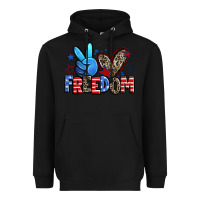 Black peace love freedom Heavyweight Hoodie - Zillion Design Studio