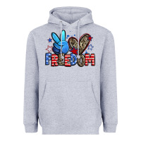 Heather Grey peace love freedom Heavyweight Hoodie - Zillion Design Studio