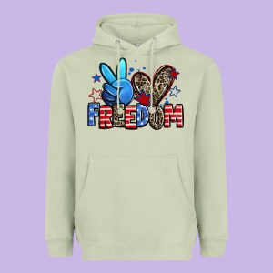 Peace Love Freedom Heavyweight Hoodie Designed By Zillion Design Studio