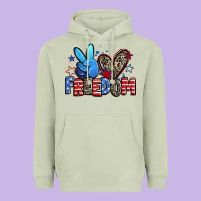 Peace Love Freedom Heavyweight Hoodie Designed By Zillion Design Studio