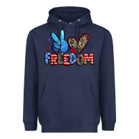 Navy peace love freedom Heavyweight Hoodie - Zillion Design Studio