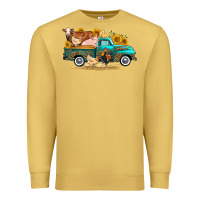 Antique Gold western farm truck farm animals Premium Sweatshirt - FaDigitalArtStudio