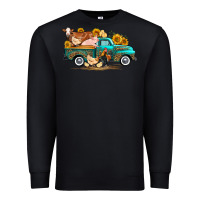 Black western farm truck farm animals Premium Sweatshirt - FaDigitalArtStudio