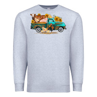 Heather Grey western farm truck farm animals Premium Sweatshirt - FaDigitalArtStudio