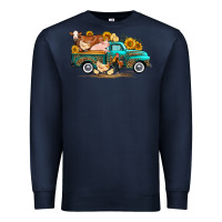 Navy western farm truck farm animals Premium Sweatshirt - FaDigitalArtStudio