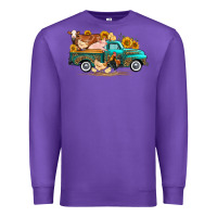 Purple western farm truck farm animals Premium Sweatshirt - FaDigitalArtStudio