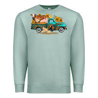 Seafoam western farm truck farm animals Premium Sweatshirt - FaDigitalArtStudio