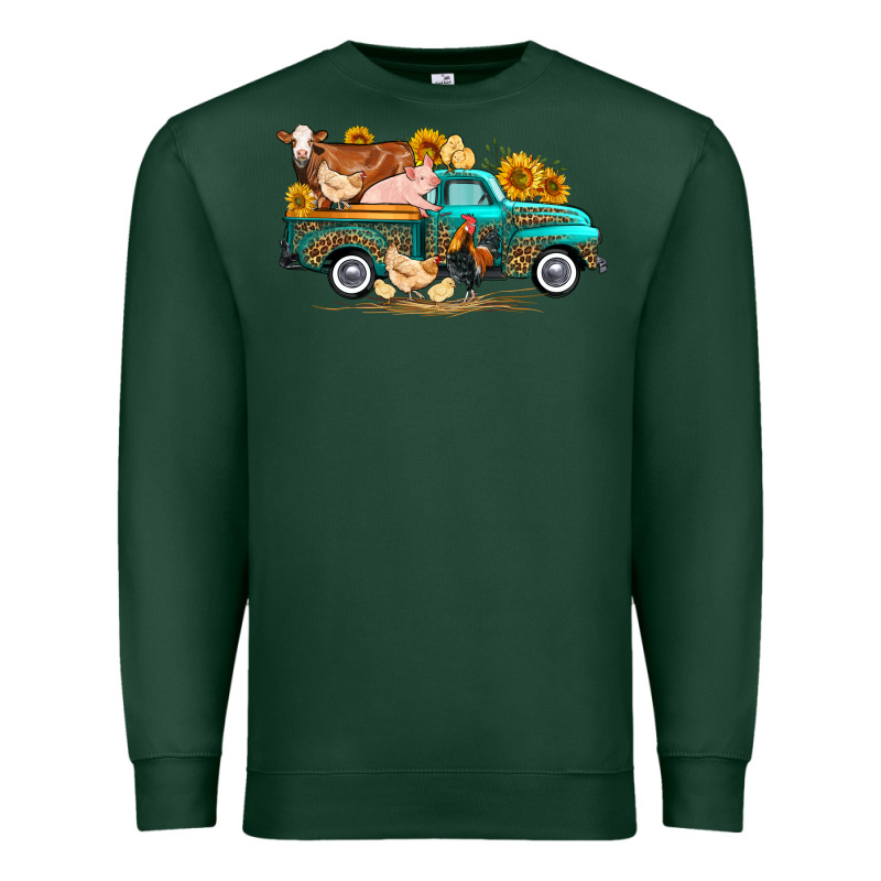 Western Farm Truck Farm Animals Premium Sweatshirt by FaDigitalArtStudio | Teevron