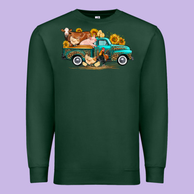 Western Farm Truck Farm Animals Premium Sweatshirt Designed By Fadigitalartstudio