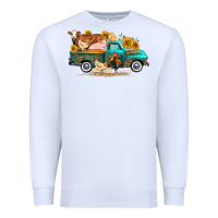 White western farm truck farm animals Premium Sweatshirt - FaDigitalArtStudio