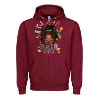 Burgundy afro locs hair stylist messy bun tbw Zipper Hoodie - texasbilliewilder
