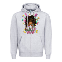 Heather Grey afro locs hair stylist messy bun tbw Zipper Hoodie - texasbilliewilder
