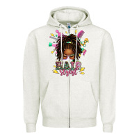 Oatmeal Heather afro locs hair stylist messy bun tbw Zipper Hoodie - texasbilliewilder