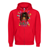 Red afro locs hair stylist messy bun tbw Zipper Hoodie - texasbilliewilder