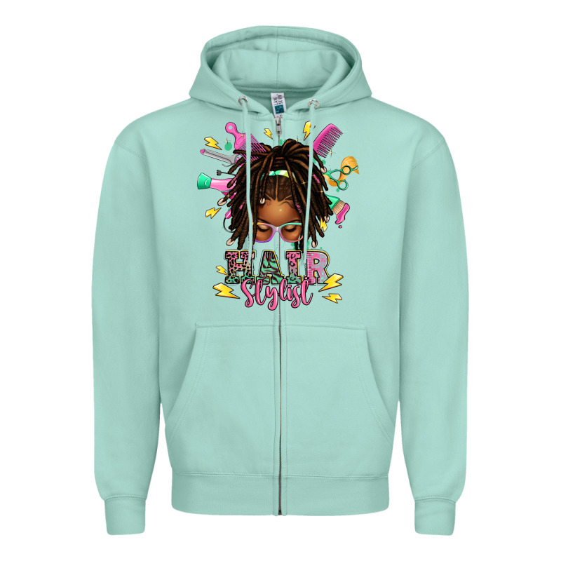 Afro Locs Hair Stylist Messy Bun Tbw Zipper Hoodie by texasbilliewilder | Teevron