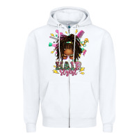 White afro locs hair stylist messy bun tbw Zipper Hoodie - texasbilliewilder
