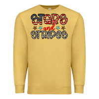 Antique Gold stars and stripes Premium Sweatshirt - CowhideDigitalArt