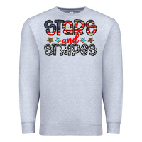 Heather Grey stars and stripes Premium Sweatshirt - CowhideDigitalArt