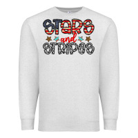 Oatmeal Heather stars and stripes Premium Sweatshirt - CowhideDigitalArt