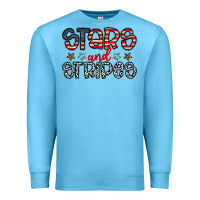Ocean Blue stars and stripes Premium Sweatshirt - CowhideDigitalArt