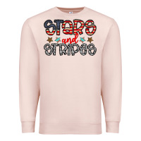 Pale Pink stars and stripes Premium Sweatshirt - CowhideDigitalArt
