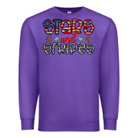 Purple stars and stripes Premium Sweatshirt - CowhideDigitalArt